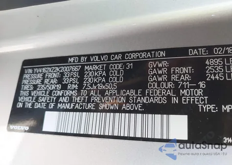 2019 Volvo Xc40 T5 Momentum/T5 R-Design from USA, damaged, VIN YV4162XZ2K2007667